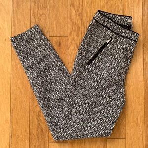 H&M Faux Leather Trim Geo Print Dress Pants size 8